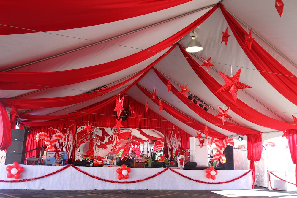 Stage With Christmas Decor - A1 Party Rental
