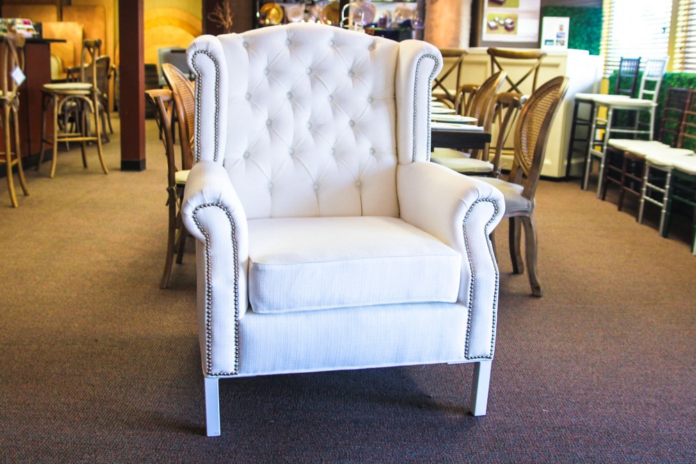 White Wingback Chair A1 Party Rental